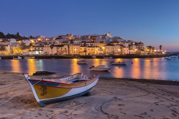 Sunset in the bay of Ferragudo Portimao. Fishing boat on the shore.
** Note: Soft Focus at 100%, best at smaller sizes